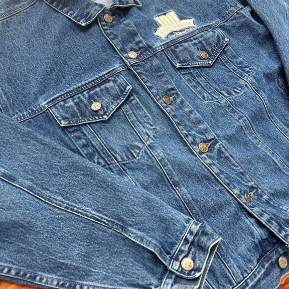 Vintage Disney World 100 Years of Magic Embroidered Mickey Denim Jacket Size M - Picture 1 of 7